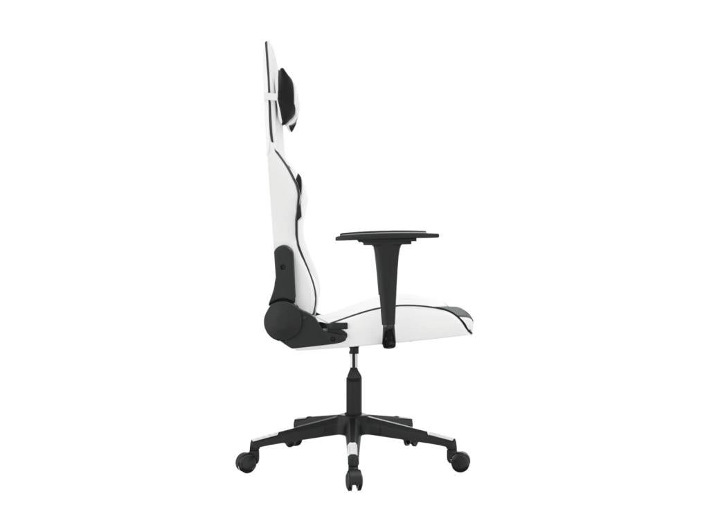 Chaise de jeu de massage Blanc et noir Similicuir YMUG26407