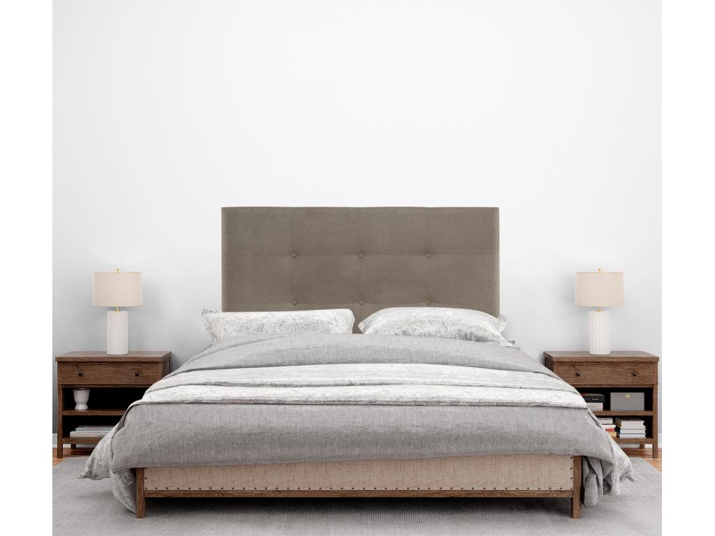 Boislis Tête de lit en Tissu Aqualine Capitonné 110x115cm avec Pieds Lits 105 - Terre IOQO61666