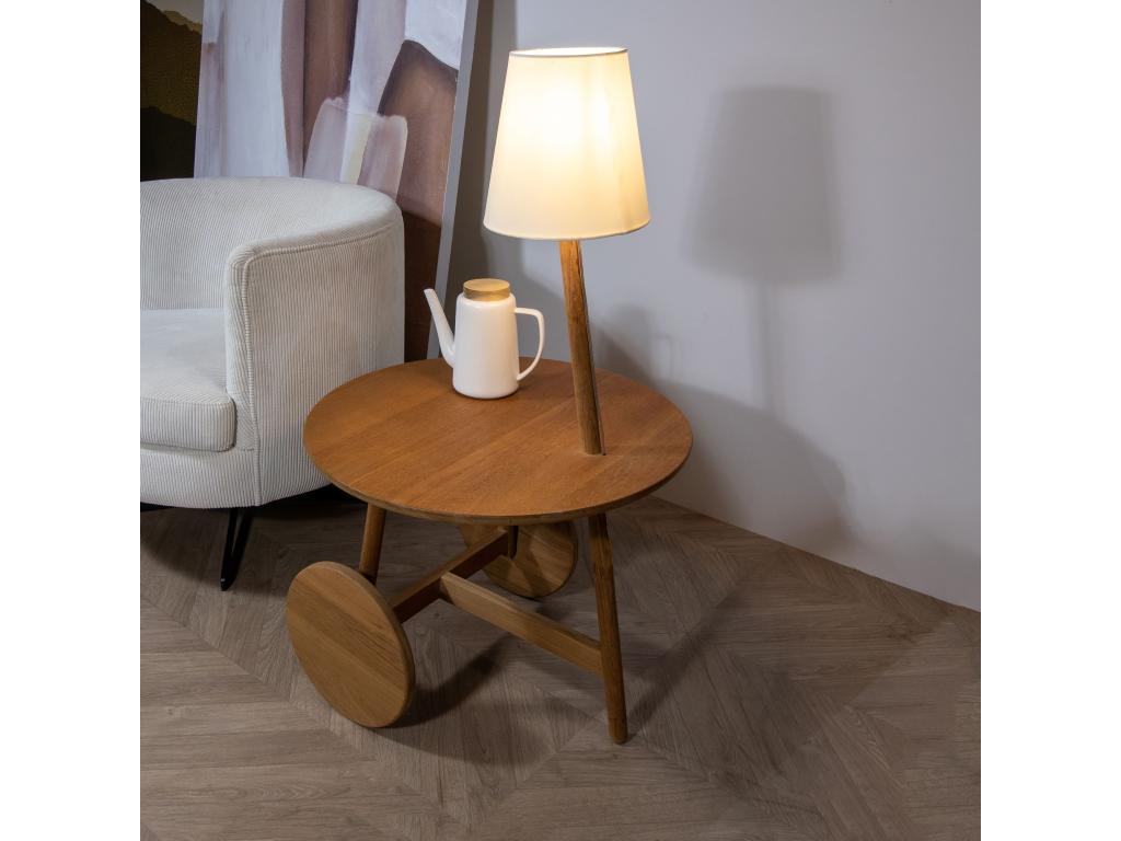 Boislis Home - Table D'appoint En Teck Avec Lampe abat-jour 51x47xht88cm Triss XONA43093