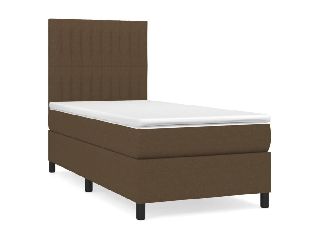 Lit à sommier tapissier avec matelas Marron foncé 100x200 cm MZQV20456