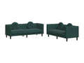 Ensemble de canapés 2 pcs avec coussins vert foncé velours DMEL26049