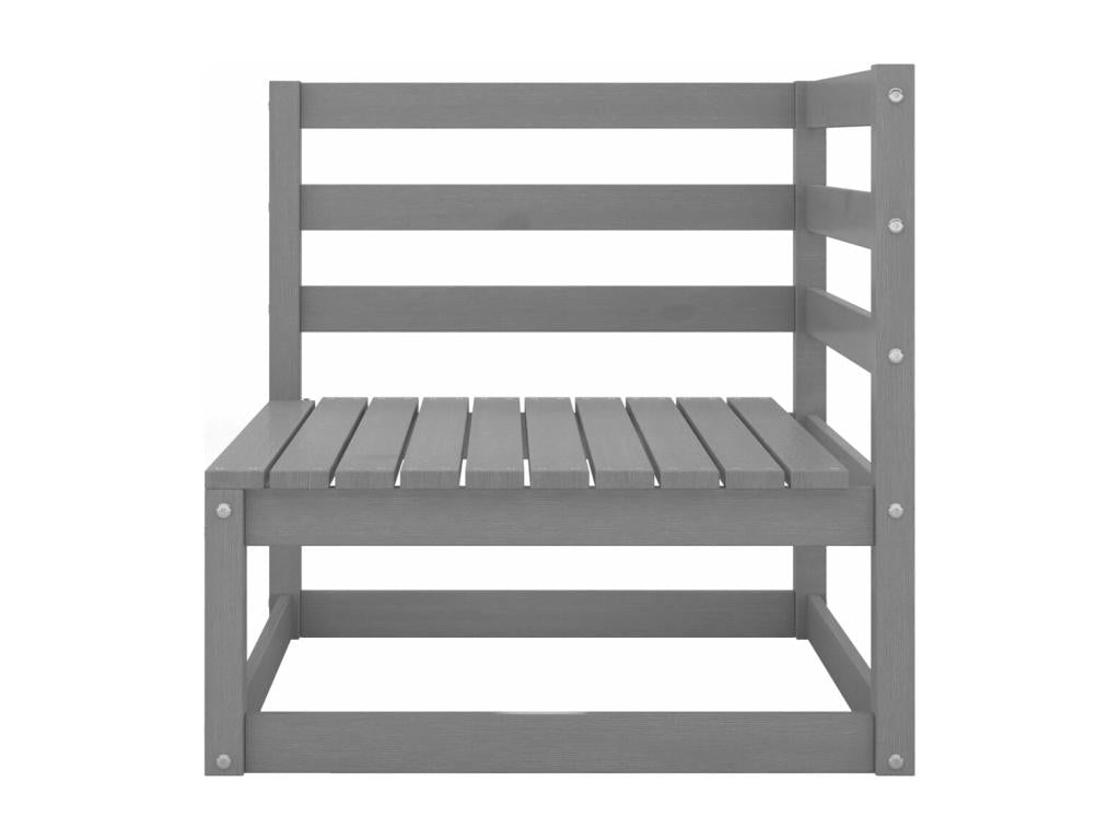 Salon de jardin 8 pièces gris bois de pin massif WEYM24621