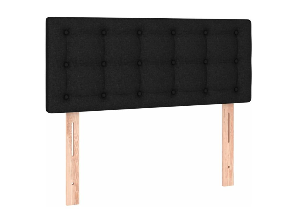 Lit à sommier tapissier avec matelas Noir 100x200 cm Tissu PTPH16662