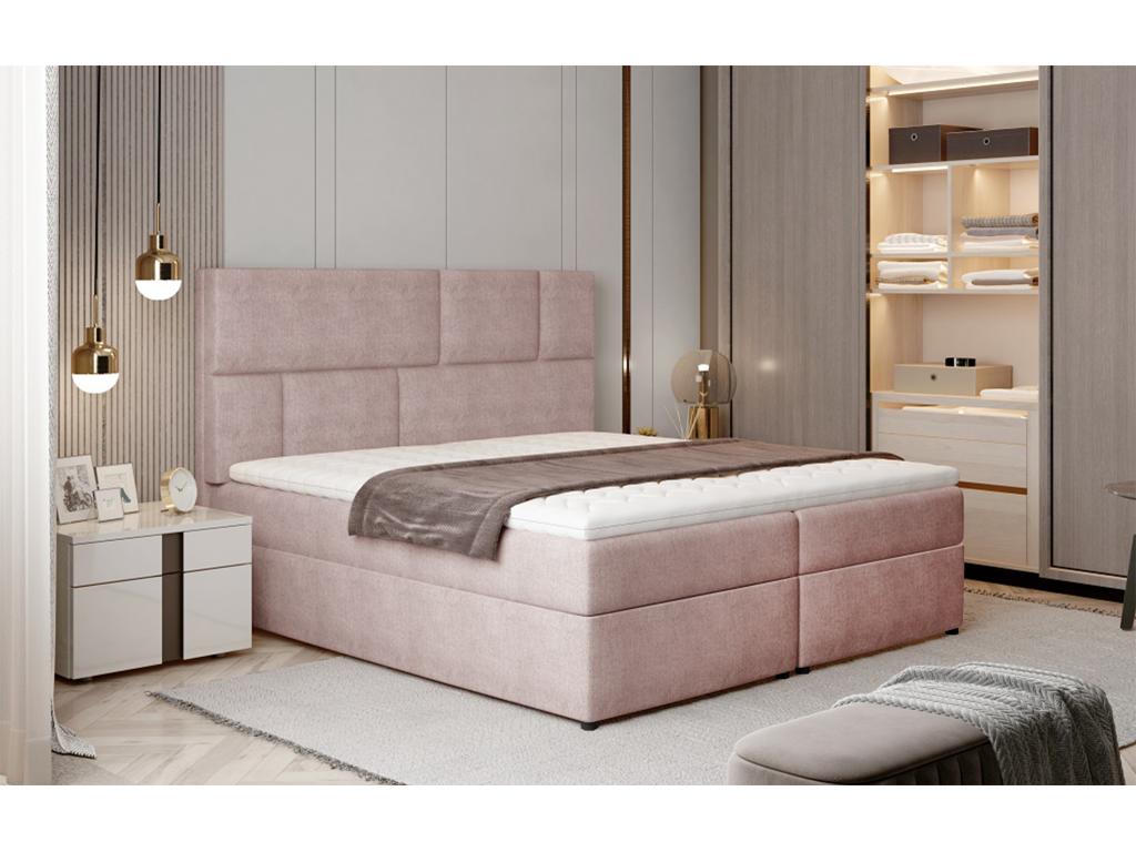 Lit à ressort Boislis Boislis S 140x200 /Tissu-Rose TULR44375