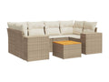 Salon de jardin avec coussins 7 pièces beige résine tressée SONM48004
