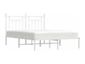 Cadre de lit métal avec tête de lit blanc 150x200 HVCJ02292
