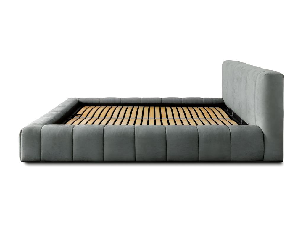 Lit coffre 160x200 coloris gris - Collection Boislis SGVT47025