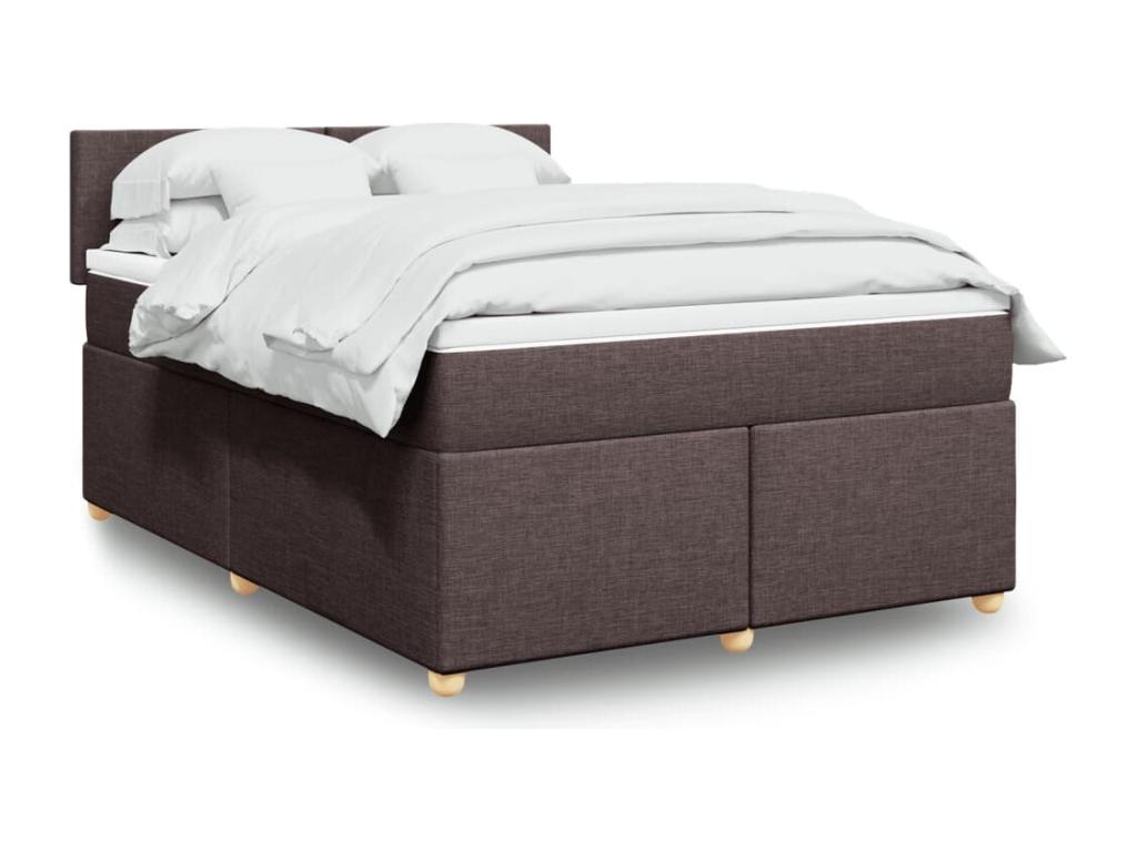 Sommier à Boislis de lit avec matelas Marron foncé 140x200 cm EMTO11802