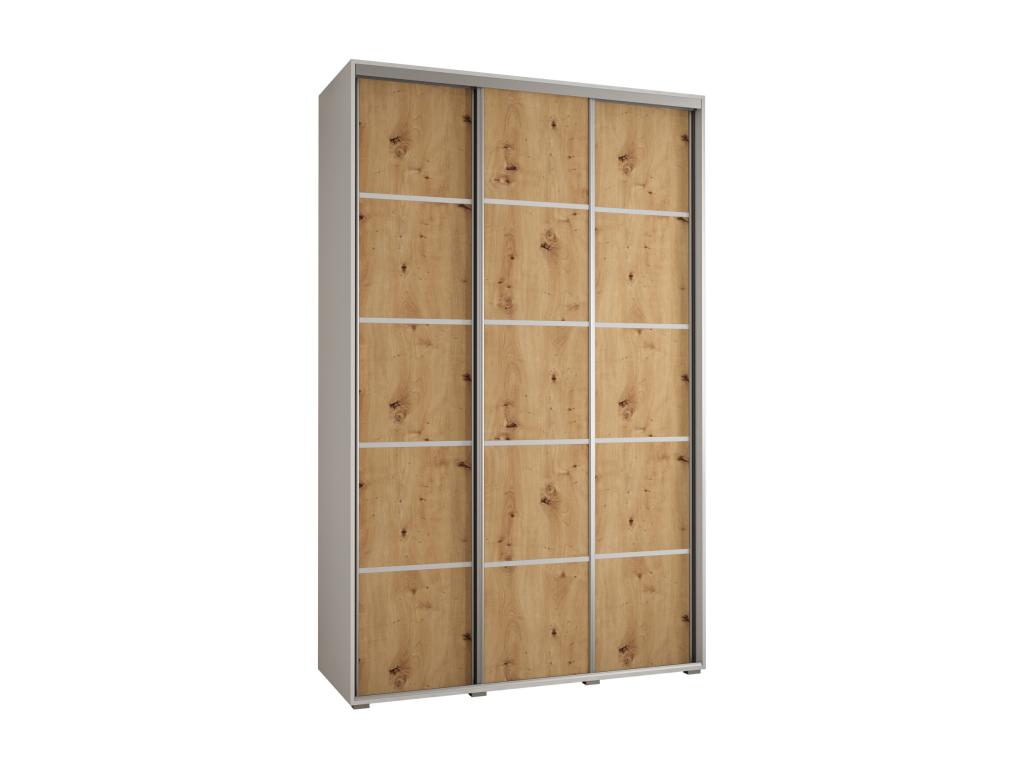 ARMOIRE Boislis 4 À PORTES COULISSANTES 235.2/170/45 3 portes Blanc/Boislis/Argent IWIN15888