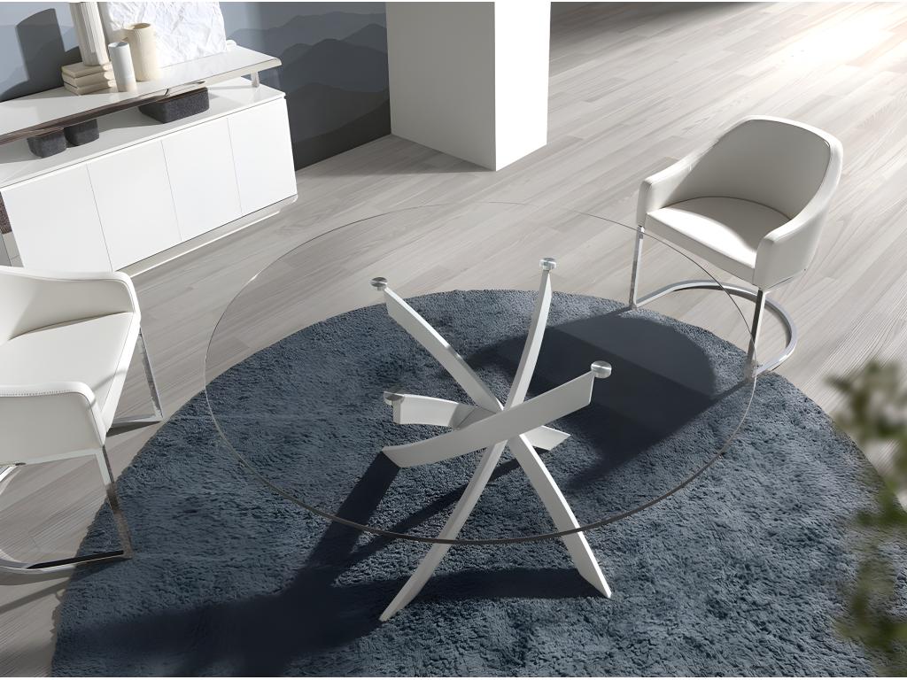 Table à manger ronde en verre 1138 Boislis MQAN86385