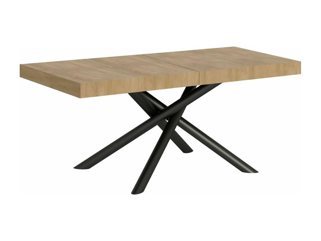 Table extensible 90x120/224 cm Famas Premium Chêne Nature cadre Anthracite BVGZ51287