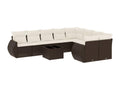 Salon de jardin 10 pcs avec coussins marron résine tressée GHUR49335
