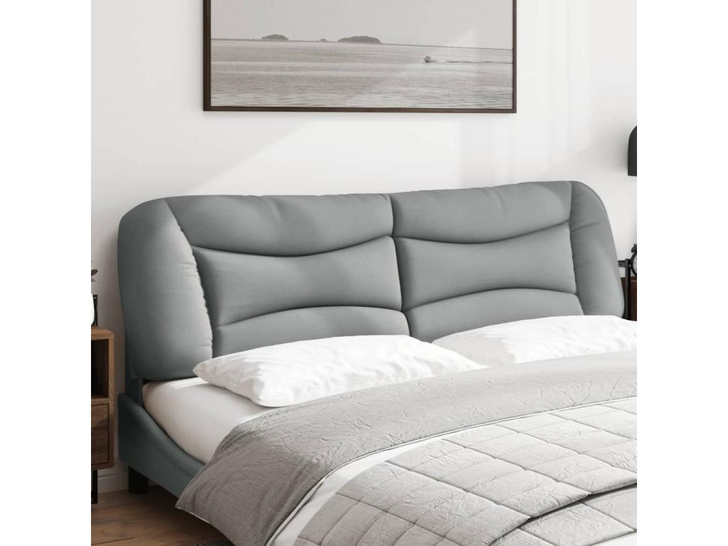 Coussin de tête de lit gris clair 180 cm tissu ILAH03293