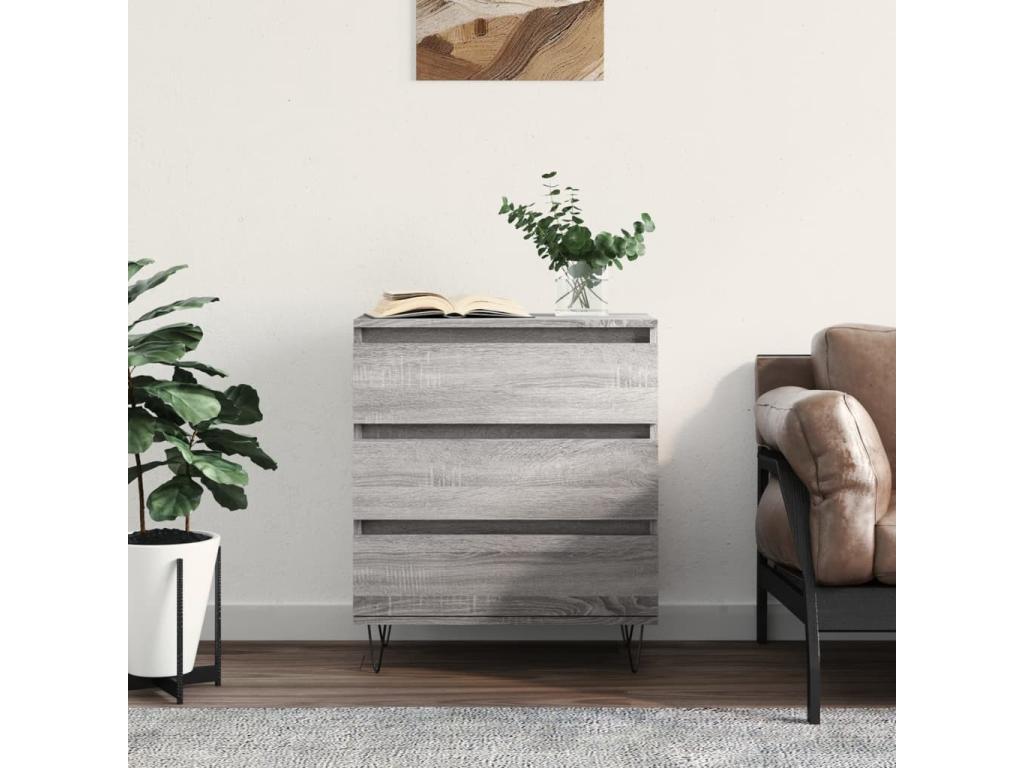 Buffet Boislis gris 60x35x70 cm Bois d'ingénierie XGHW93442