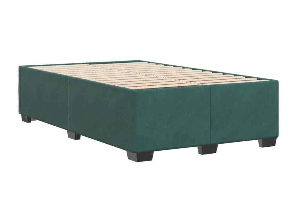 Cadre de lit sans matelas vert foncé 120x190 cm velours MTUR04289
