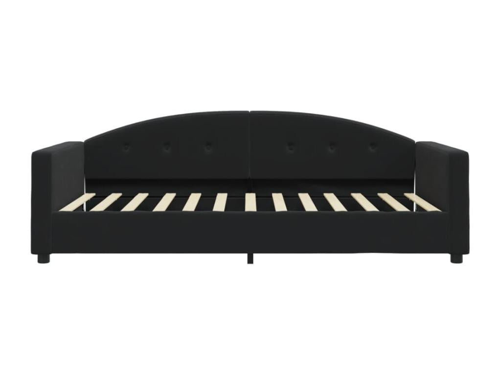 Lit de jour avec matelas noir 100x200 cm velours LESC85952