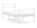 Cadre de lit métal sans matelas avec pied de lit blanc 80x200cm UNTQ58257