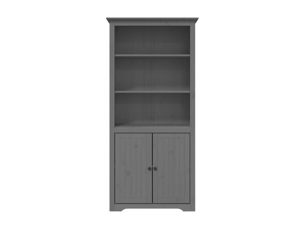 Bibliothèque Boislis gris 80x40x172 bois de pin massif IFLM89520