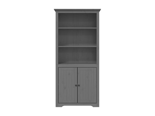 Bibliothèque Boislis gris 80x40x172 bois de pin massif IFLM89520