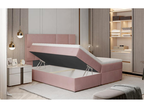 Lit à ressort Boislis Boislis S 140x200 /Tissu-Rose TULR44375