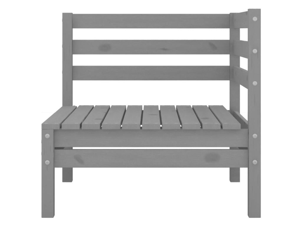 Salon de jardin 4 pcs Bois de pin massif Gris 4 OIHO42655