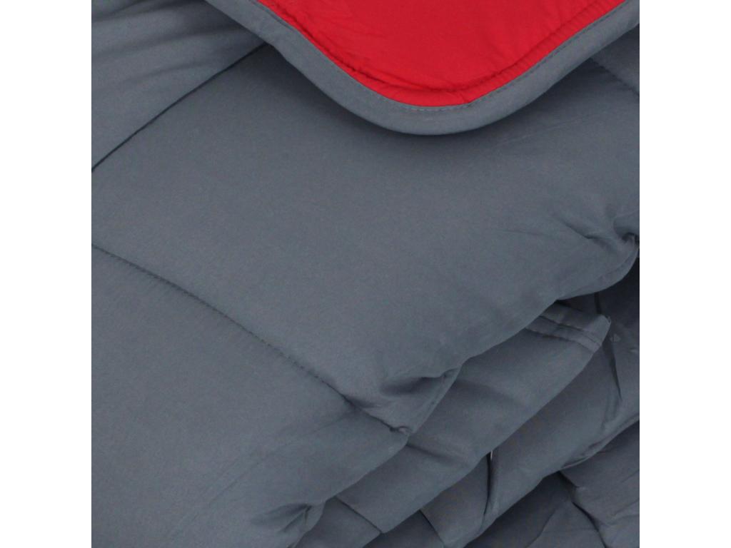 Couette été 240x220 cm Boislis BICOLORE Gris/Rouge garnissage fibre polyester 200 g/m2 NRLP78845
