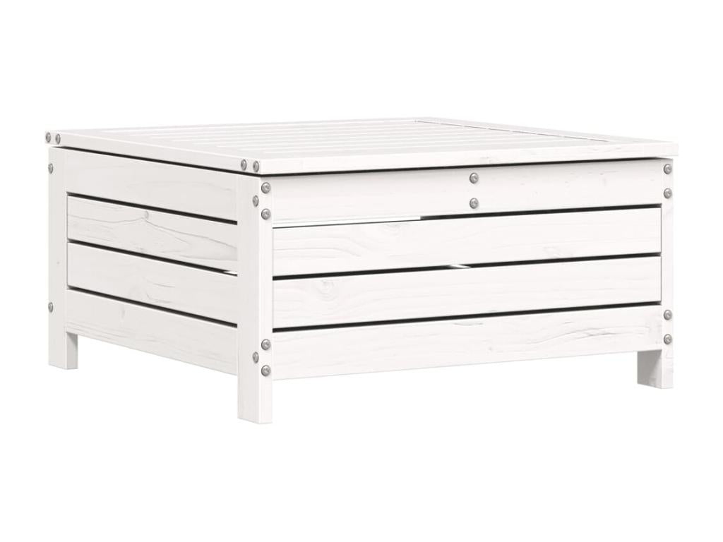Salon de jardin 11 pièces blanc bois massif de pin FDFM78555
