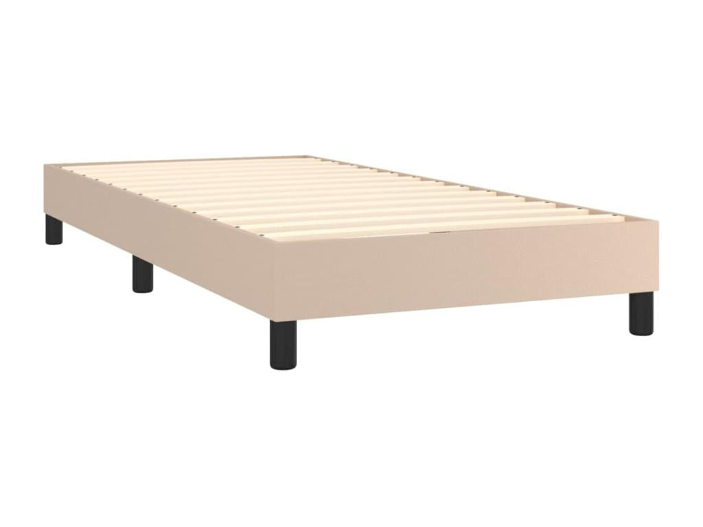 Sommier tapissier matelas et LED Cappuccino 80x200cm Similicuir ZSXP93940