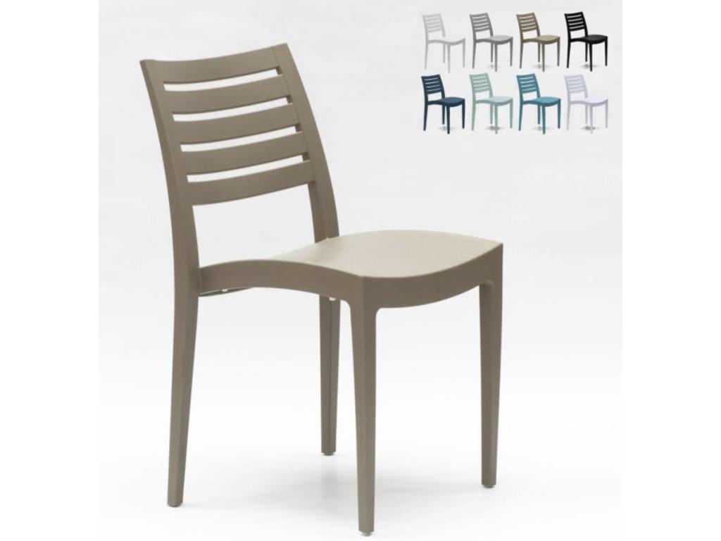Chaise empilable polypropylène Boislis-Couleur Gris DZJV43965