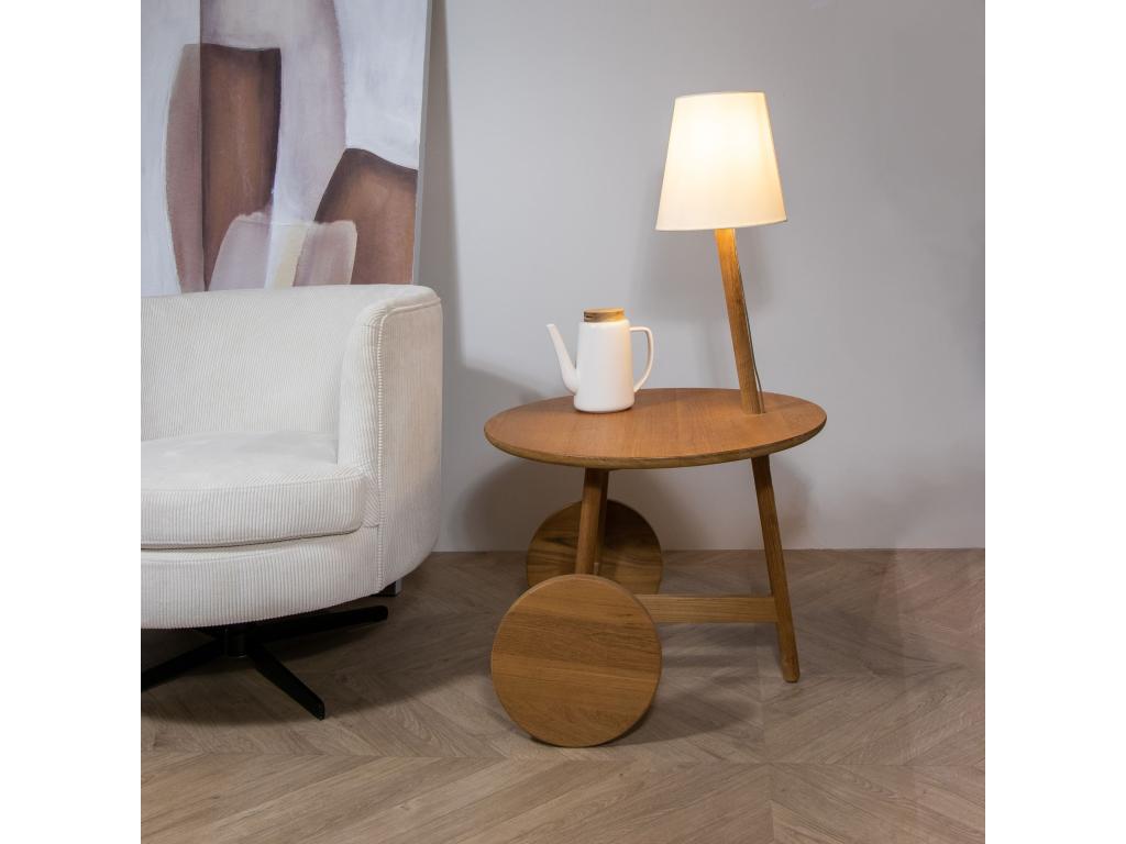Boislis Home - Table D'appoint En Teck Avec Lampe abat-jour 51x47xht88cm Triss XONA43093