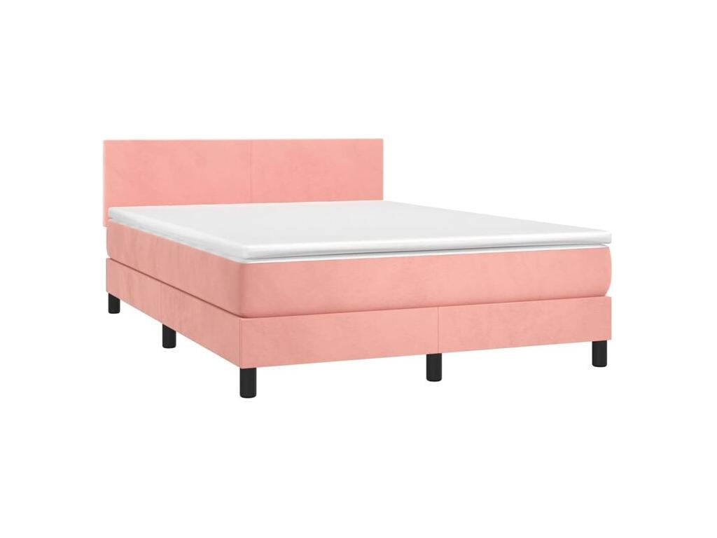 Sommier à Boislis de lit avec matelas Rose 140x200 Velours IIGM56500
