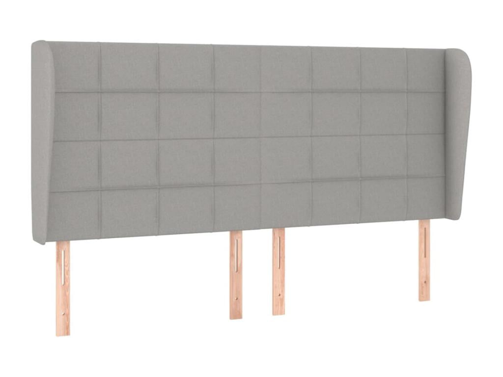 Tête de lit avec oreilles Gris clair 183x23x118/128 cm Tissu ZKBI74190