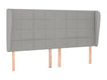 Tête de lit avec oreilles Gris clair 183x23x118/128 cm Tissu ZKBI74190
