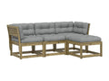 Salon de jardin 4 pcs avec coussins bois de pin imprégné YSAX03886