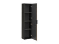 Ensemble meuble simple vasque 80cm colonne et 3 armoires murales Boislis Bois et Noir - Vasque Noir DVYW55428