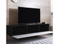 Meuble tv mural pour Salon Salle à manger en Noir et Blanc avec 260x40x165cm Boislis 7 BDRG31908