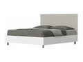 Lit sans sommier 160x200 structure frêne blanc tête de lit similicuir Boislis Level BTCW77999