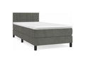 Sommier à Boislis de lit et matelas Gris foncé 90x200 Velours UJZF24934