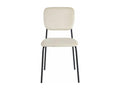 Chaise design avec assise velours crème et pieds en métal noir Boislis KOBR46488