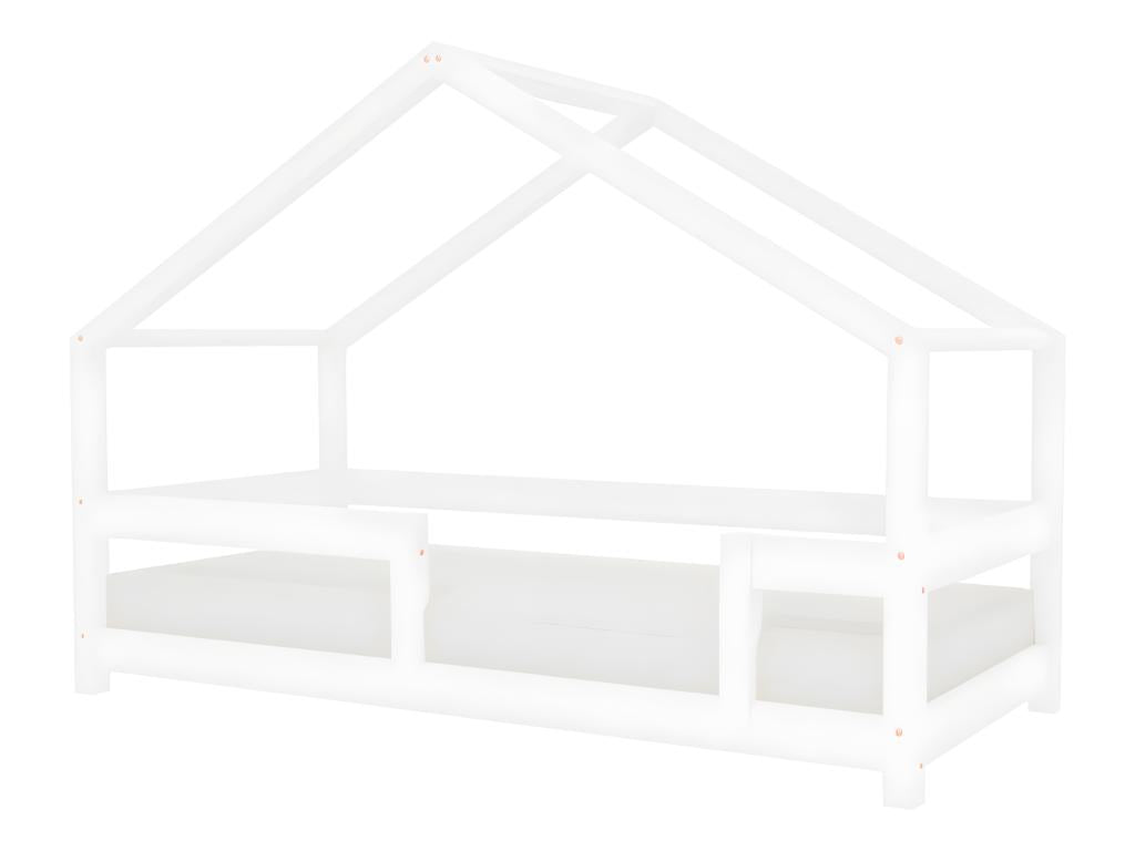 Lit cabane 120x190 Lucky avec barrières - Blanc DDGY69745
