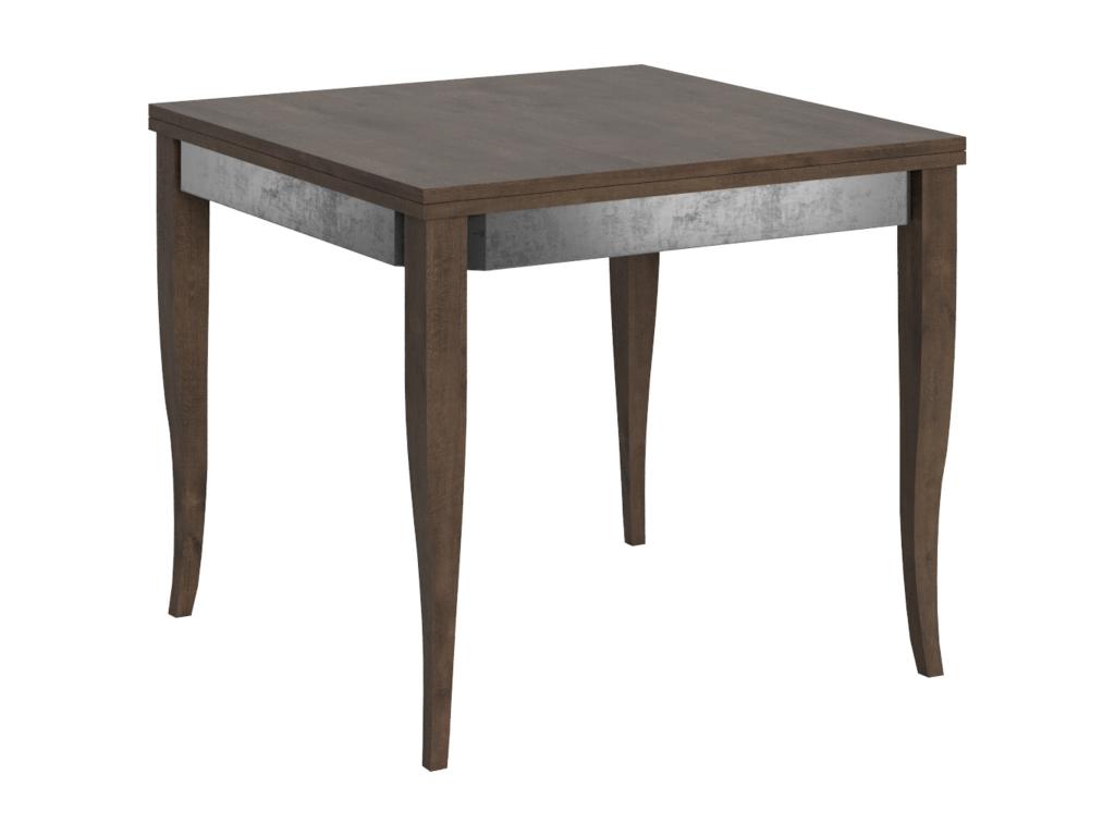 Table portefeuille extensible 90x90/180 cm Sciabola Librox Noyer cadre gris JFLM60905