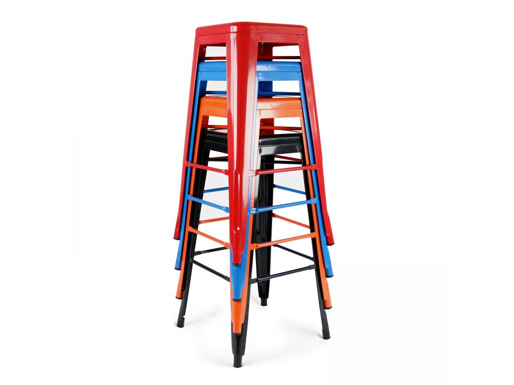 Tabouret de bar en métal brillant bleu ALBW90538