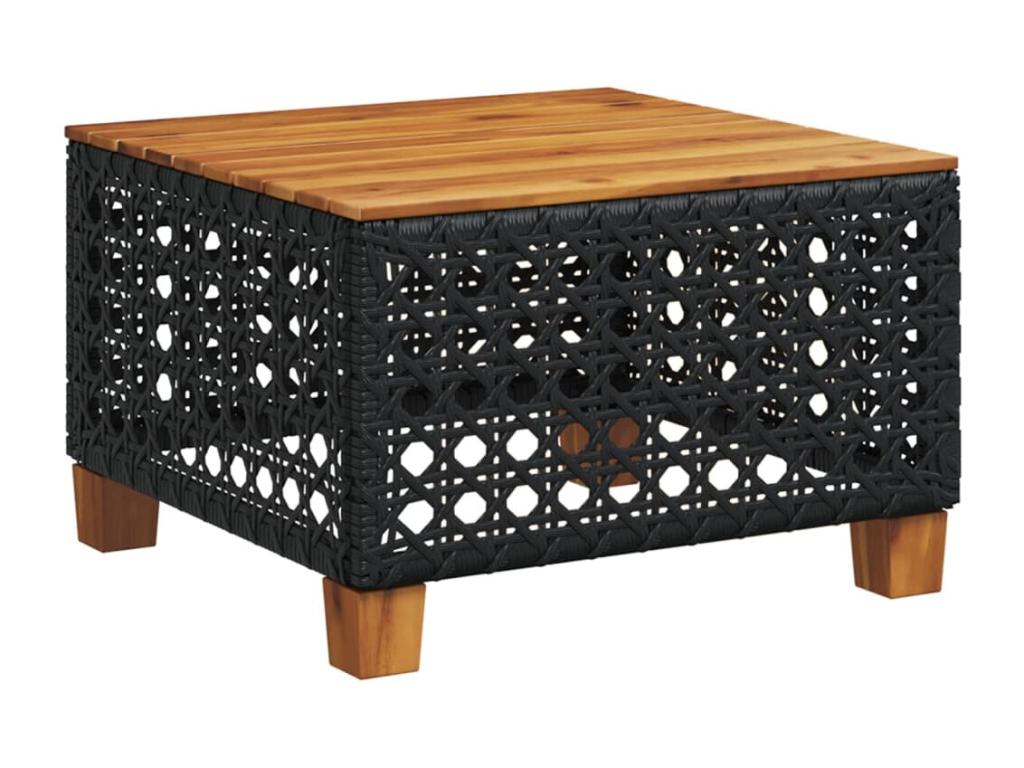 Salon de jardin 9 pcs avec coussins noir résine tressée KHQO33319