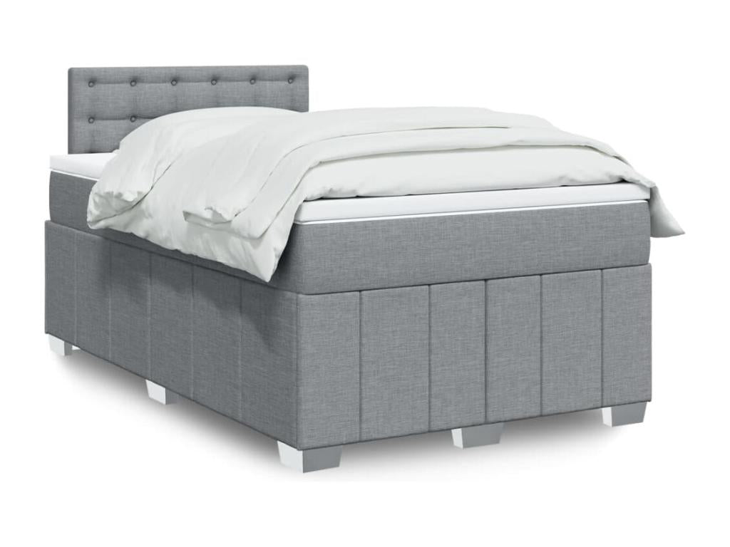 Sommier à Boislis de lit avec matelas Gris clair 120x200cm Tissu UZTP48246