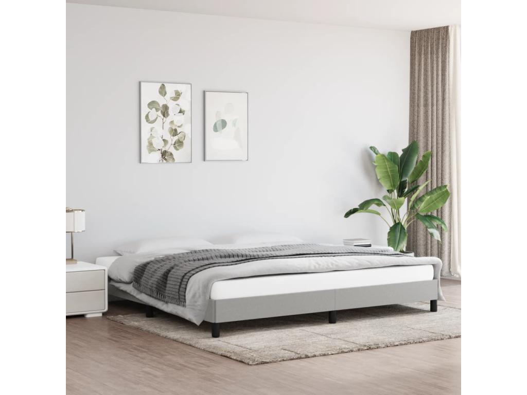 Cadre de lit Gris clair 200x200 cm Tissu AGPM78300