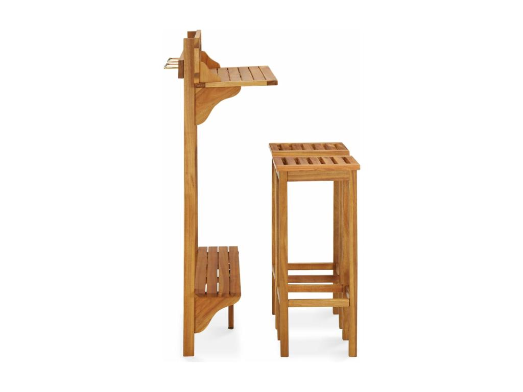 Ensemble de bar de bois marron 30,5x30,5x74,5 cm 02 0013358 MMQO04360