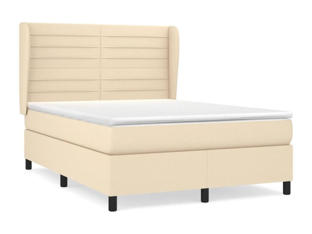 Lit à sommier tapissier avec matelas Crème 140x200 cm Tissu SGYO83610