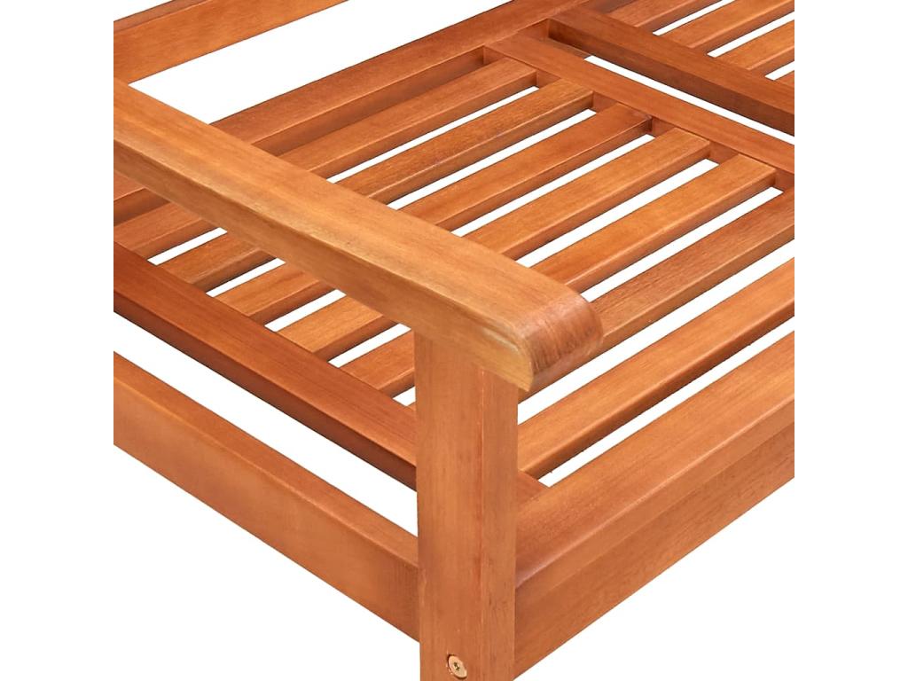 Banc de jardin 3 places avec coussin 150 cm Bois d'eucalyptus RUOL53277