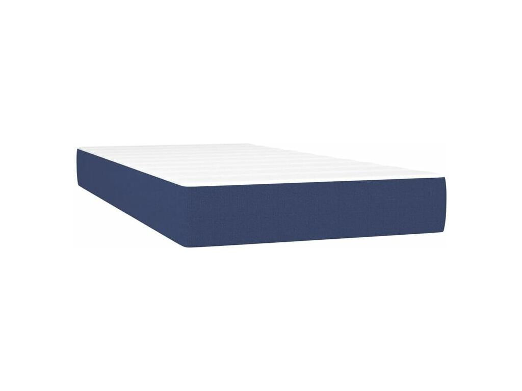 Sommier à Boislis de lit avec matelas Bleu 200x200 Tissu OAZJ10541
