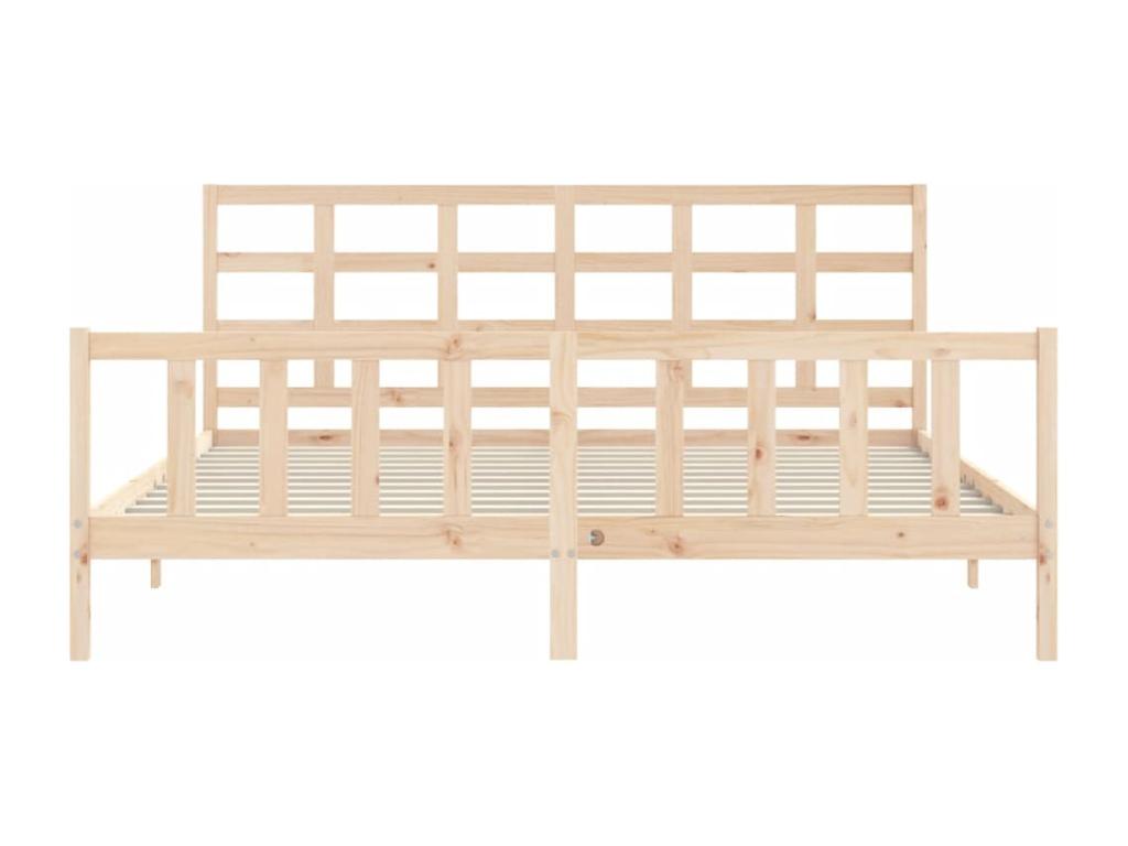 Cadre de lit avec tête de lit 180x200 cm bois massif MMJY48214